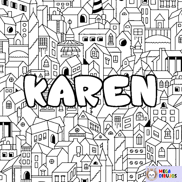 Coloración del nombre KAREN - decorado ciudad