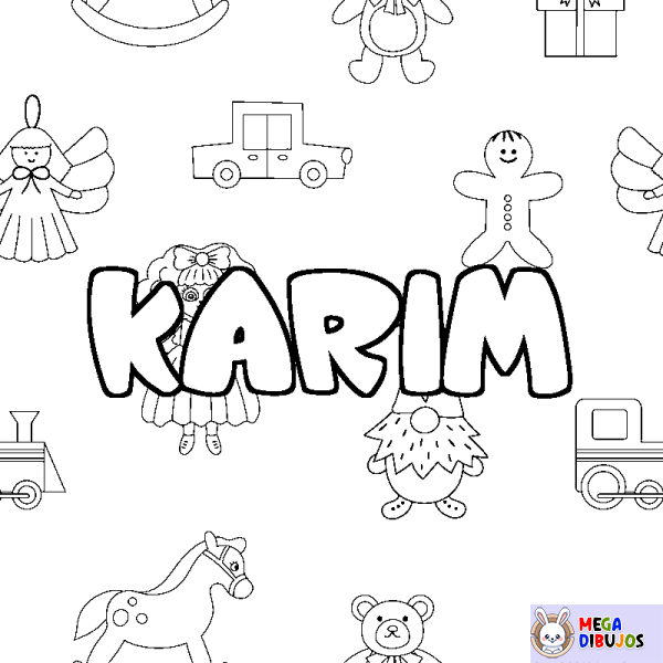 Coloración del nombre KARIM - decorado juguetes