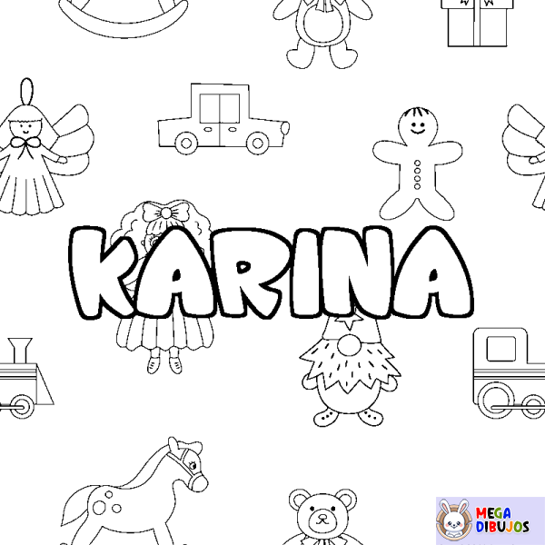 Coloración del nombre KARINA - decorado juguetes