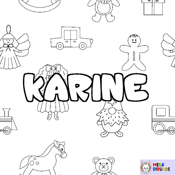 Coloración del nombre KARINE - decorado juguetes