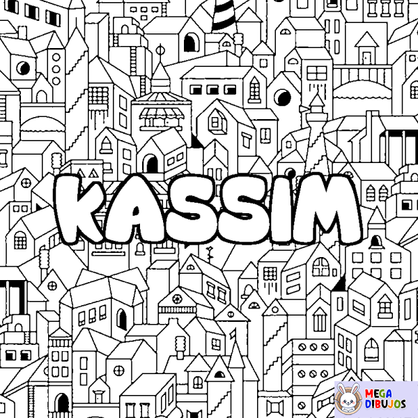 Coloración del nombre KASSIM - decorado ciudad