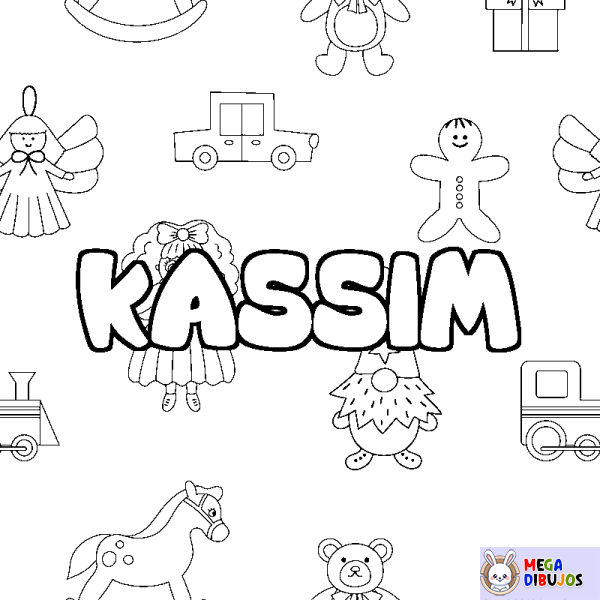 Coloración del nombre KASSIM - decorado juguetes