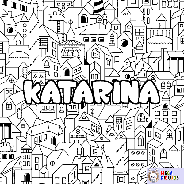 Coloración del nombre KATARINA - decorado ciudad