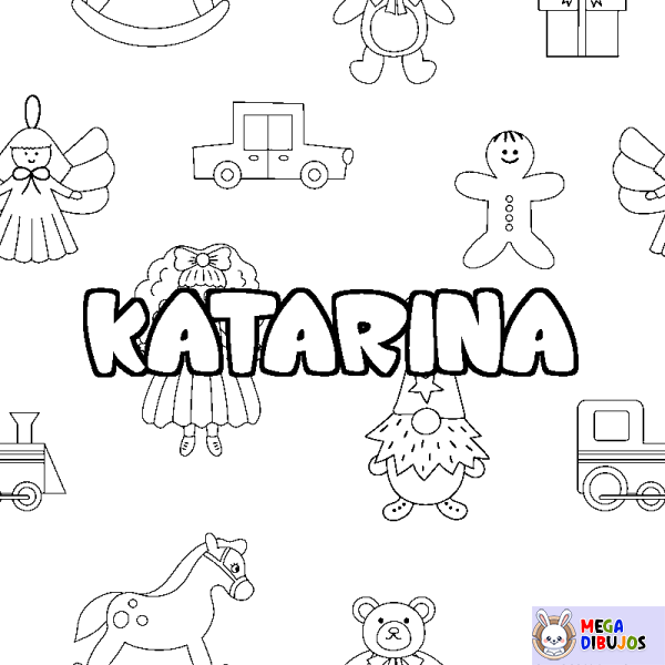 Coloración del nombre KATARINA - decorado juguetes