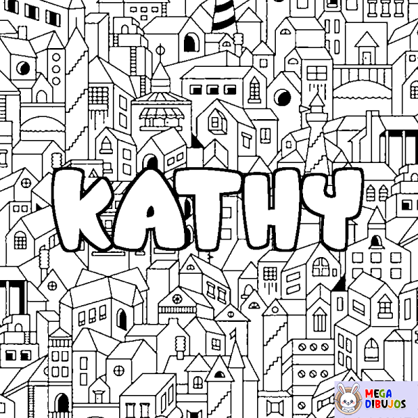 Coloración del nombre KATHY - decorado ciudad