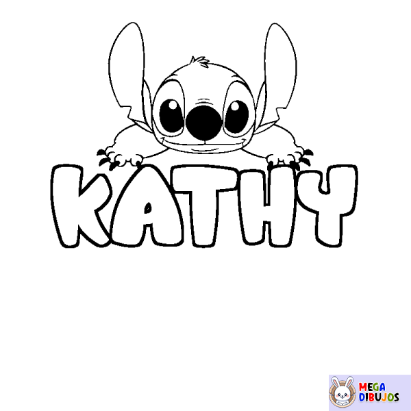 Coloración del nombre KATHY - decorado Stitch