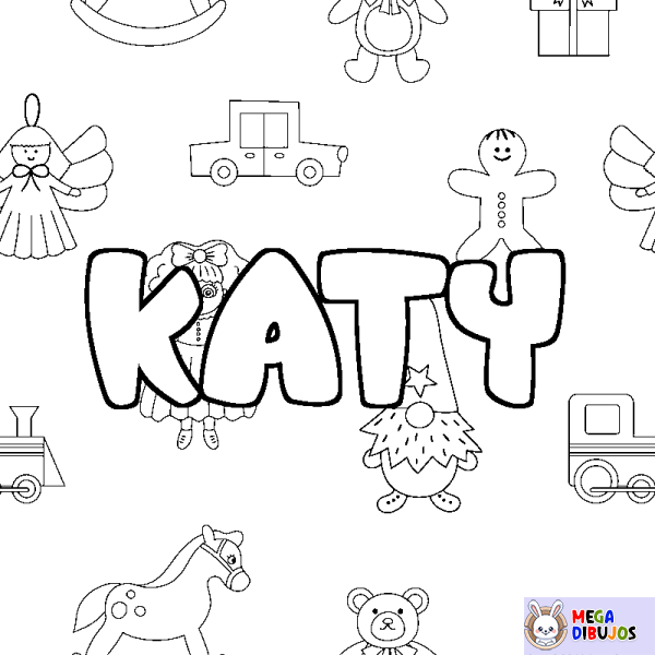 Coloración del nombre KATY - decorado juguetes