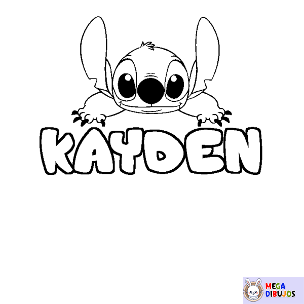 Coloración del nombre KAYDEN - decorado Stitch