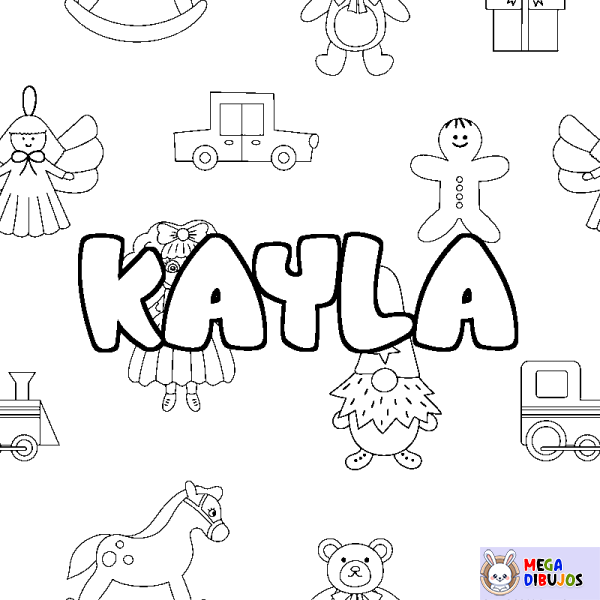 Coloración del nombre KAYLA - decorado juguetes