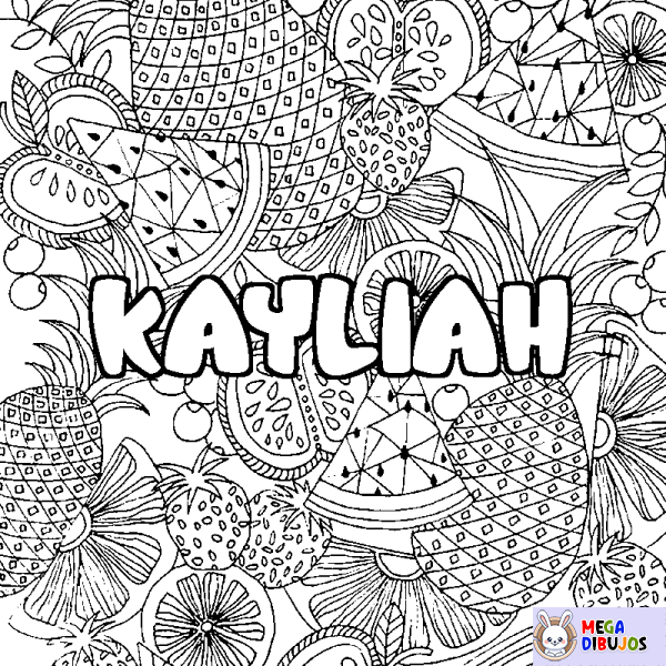 Coloración del nombre KAYLIAH - decorado mandala de frutas