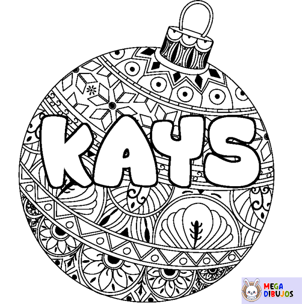 Coloración del nombre KAYS - decorado bola de Navidad