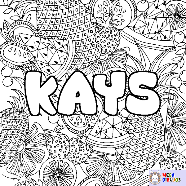 Coloración del nombre KAYS - decorado mandala de frutas