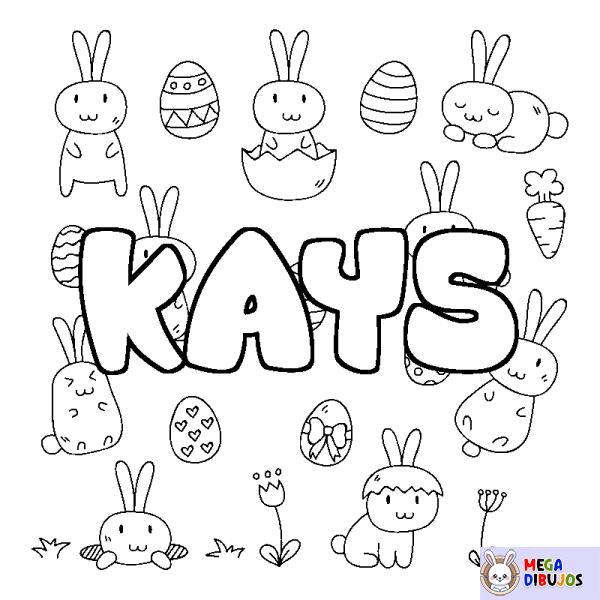 Coloración del nombre KAYS - decorado Pascua