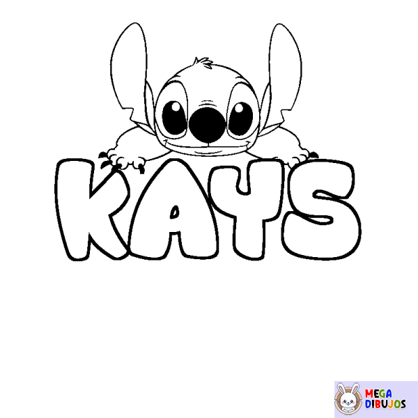 Coloración del nombre KAYS - decorado Stitch