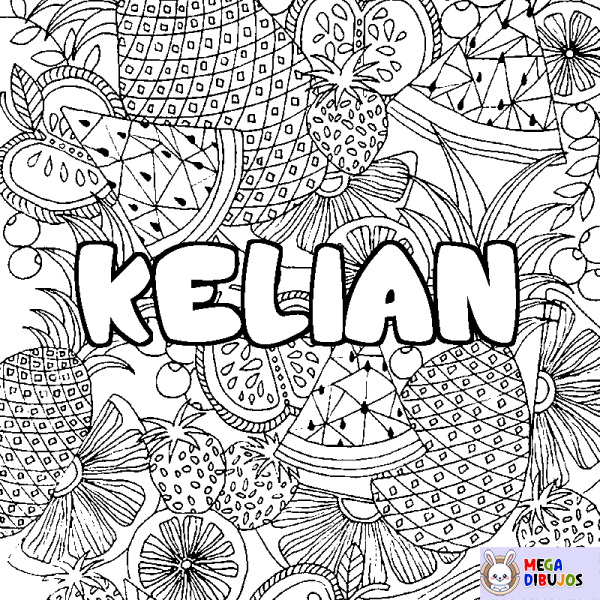 Coloración del nombre KELIAN - decorado mandala de frutas