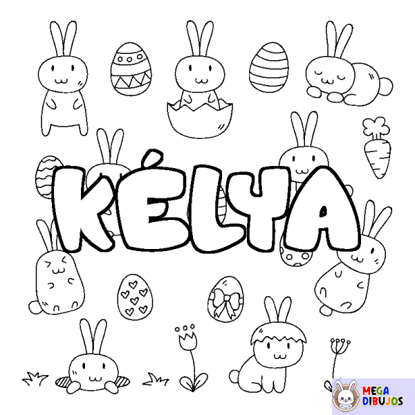 Coloración del nombre K&Eacute;LYA - decorado Pascua