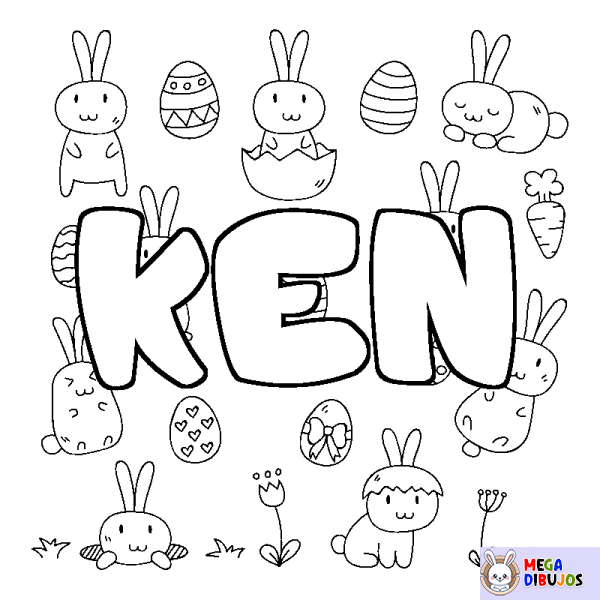 Coloración del nombre KEN - decorado Pascua