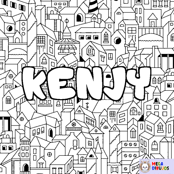 Coloración del nombre KENJY - decorado ciudad