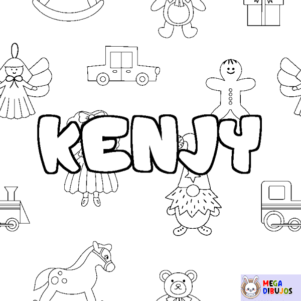 Coloración del nombre KENJY - decorado juguetes