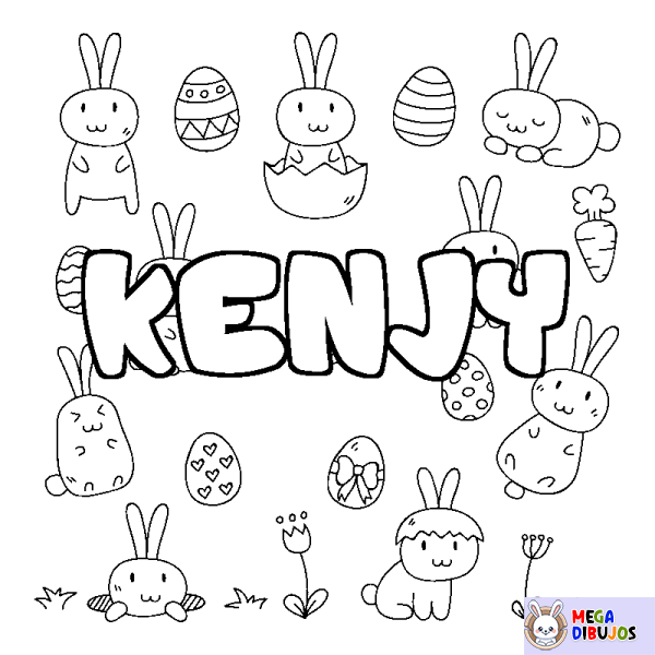 Coloración del nombre KENJY - decorado Pascua