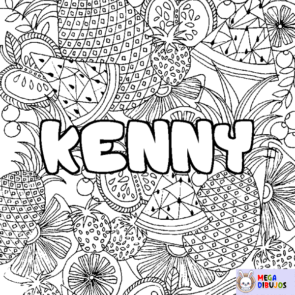 Coloración del nombre KENNY - decorado mandala de frutas