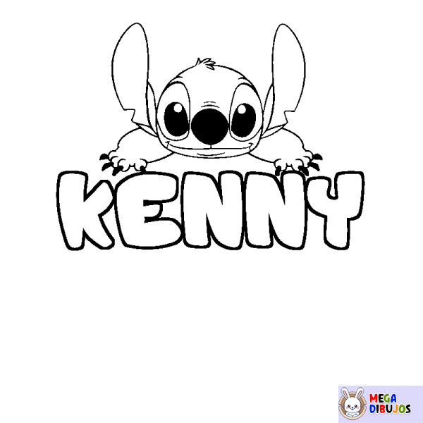 Coloración del nombre KENNY - decorado Stitch