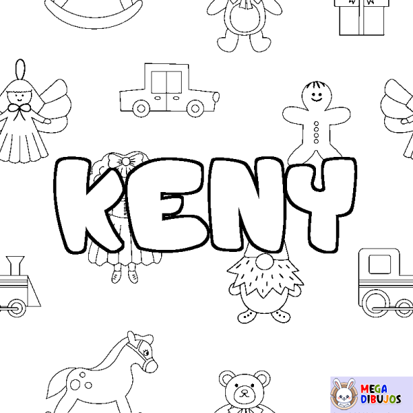 Coloración del nombre KENY - decorado juguetes