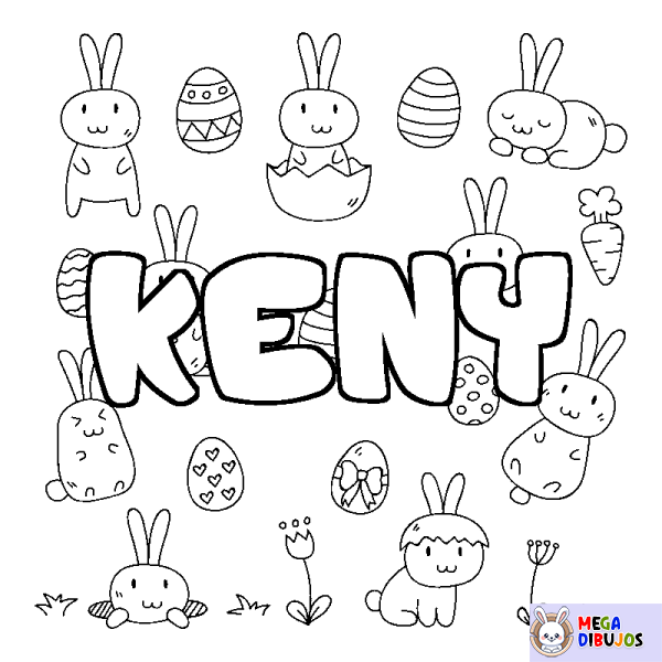 Coloración del nombre KENY - decorado Pascua