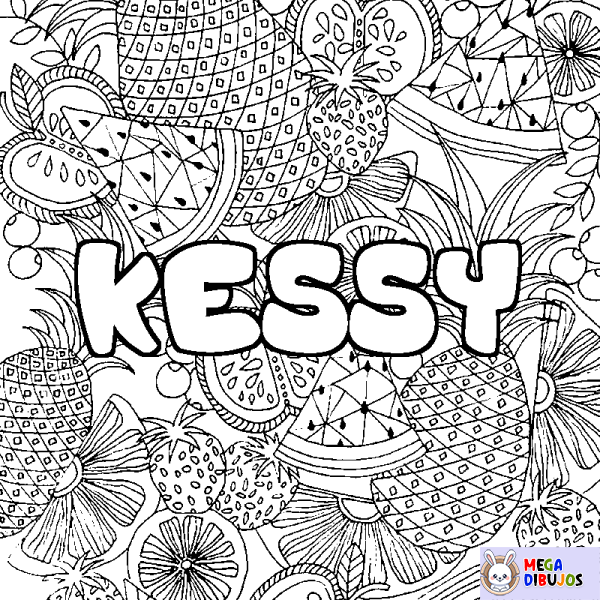 Coloración del nombre KESSY - decorado mandala de frutas