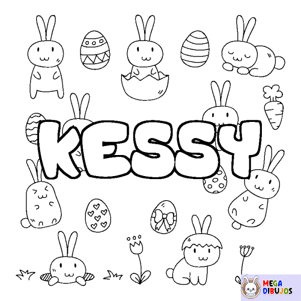 Coloración del nombre KESSY - decorado Pascua