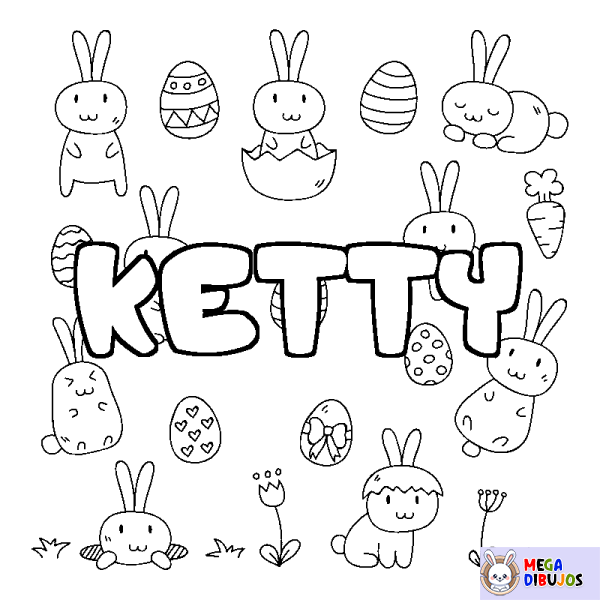 Coloración del nombre KETTY - decorado Pascua