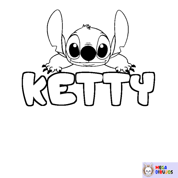 Coloración del nombre KETTY - decorado Stitch