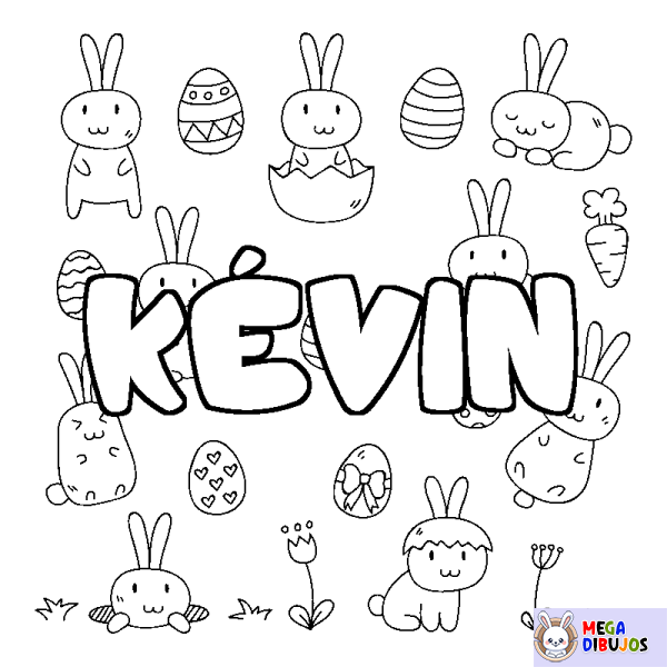 Coloración del nombre K&Eacute;VIN - decorado Pascua