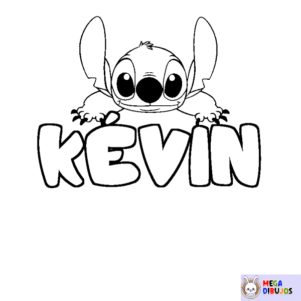 Coloración del nombre K&Eacute;VIN - decorado Stitch