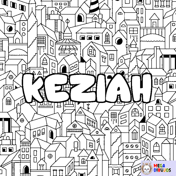 Coloración del nombre KEZIAH - decorado ciudad