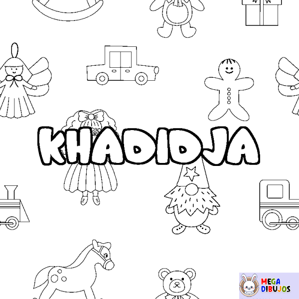 Coloración del nombre KHADIDJA - decorado juguetes