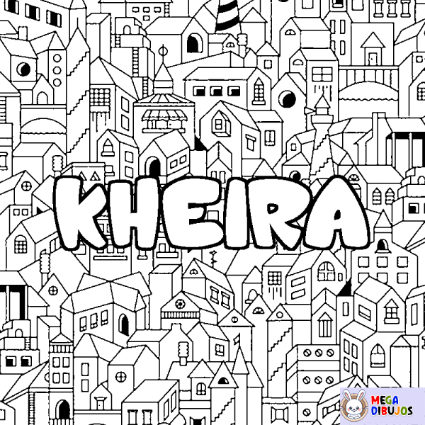 Coloración del nombre KHEIRA - decorado ciudad