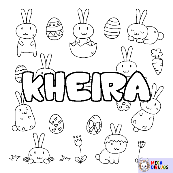 Coloración del nombre KHEIRA - decorado Pascua