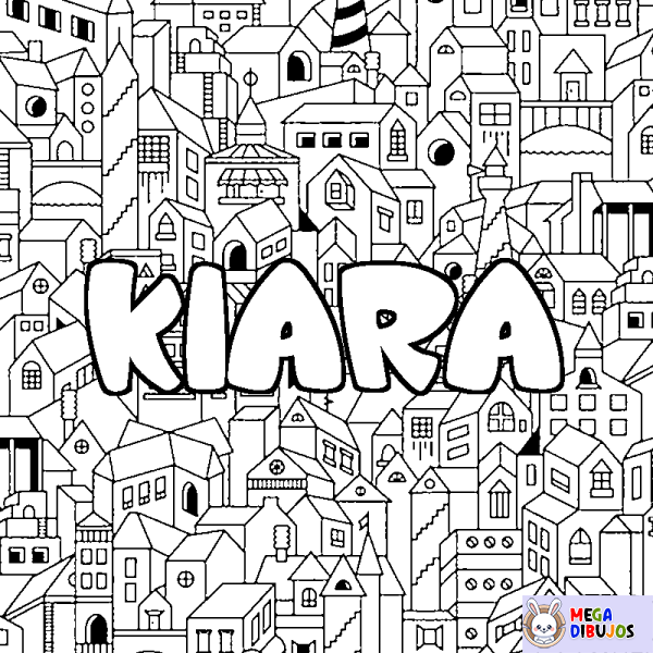 Coloración del nombre KIARA - decorado ciudad