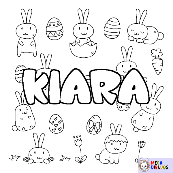 Coloración del nombre KIARA - decorado Pascua