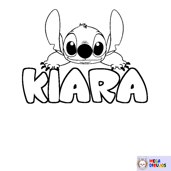 Coloración del nombre KIARA - decorado Stitch