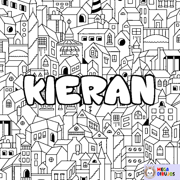 Coloración del nombre KIERAN - decorado ciudad