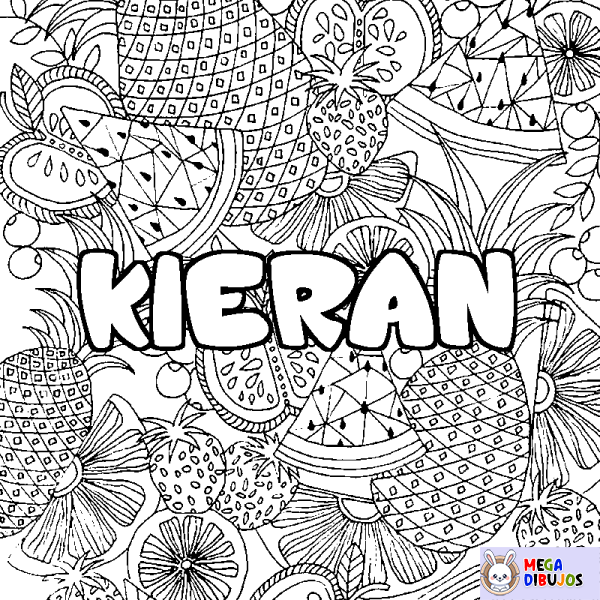 Coloración del nombre KIERAN - decorado mandala de frutas