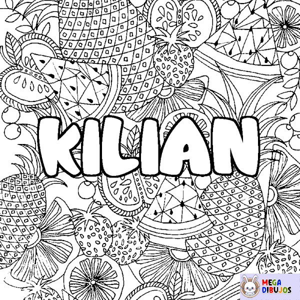 Coloración del nombre KILIAN - decorado mandala de frutas