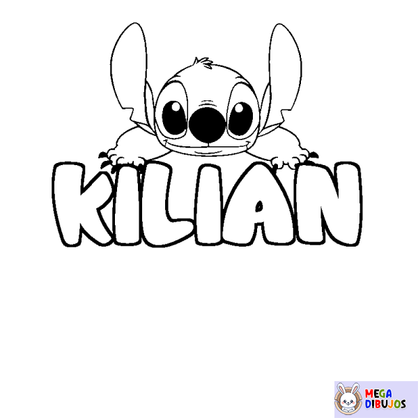 Coloración del nombre KILIAN - decorado Stitch