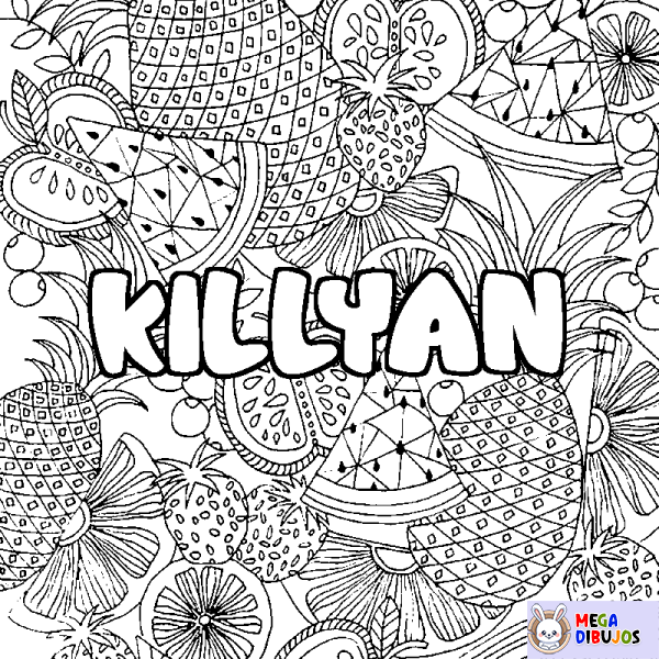 Coloración del nombre KILLYAN - decorado mandala de frutas