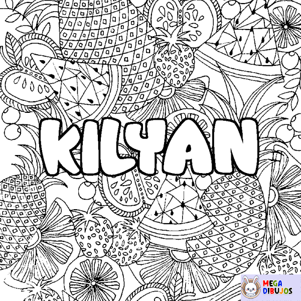 Coloración del nombre KILYAN - decorado mandala de frutas