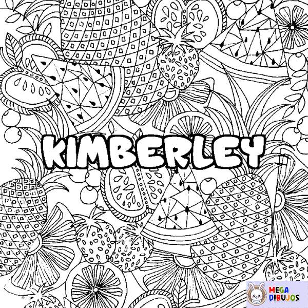 Coloración del nombre KIMBERLEY - decorado mandala de frutas