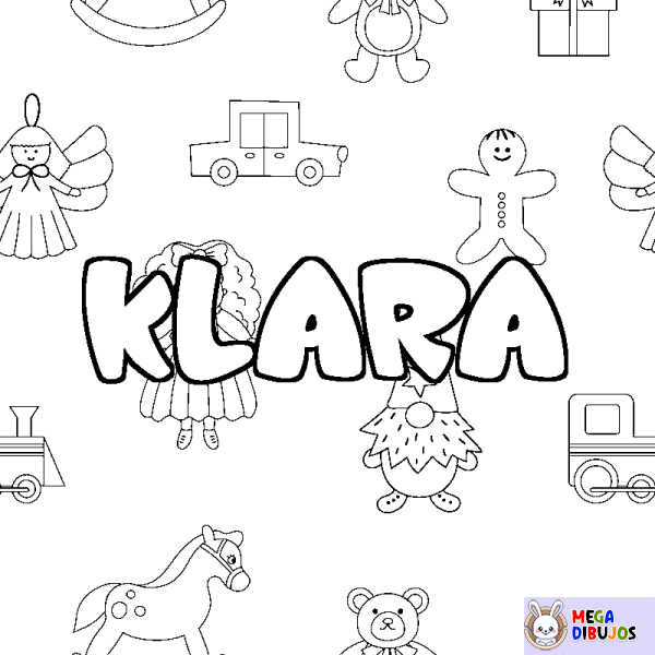 Coloración del nombre KLARA - decorado juguetes