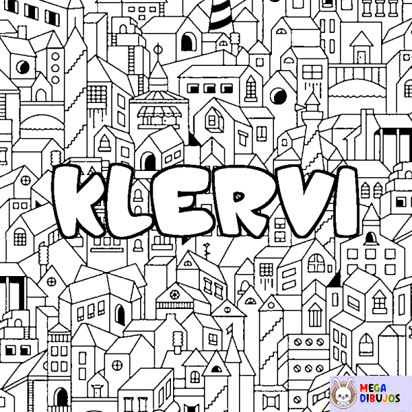 Coloración del nombre KLERVI - decorado ciudad